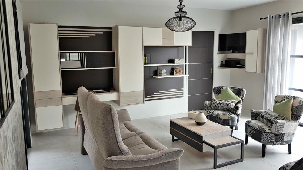 Salon-design-bois-clair-marron