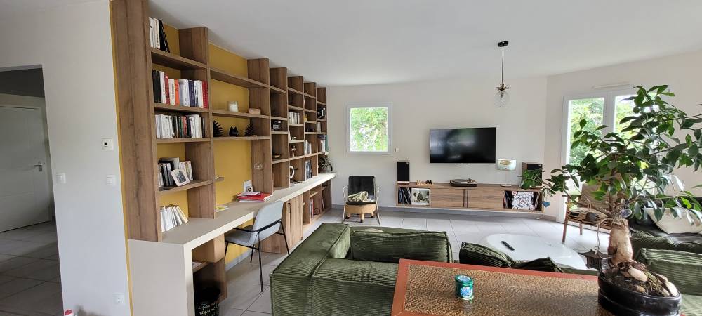 Meuble-tv-bibliotheque-bureau-bois-blanc