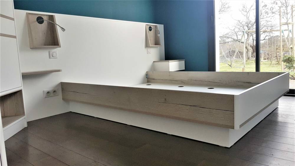 Essemble-monture-lit-bois-blanc